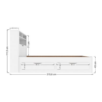 CAMA INVICTA C/CAJ. 1PL.  BLANCO/BLANCO