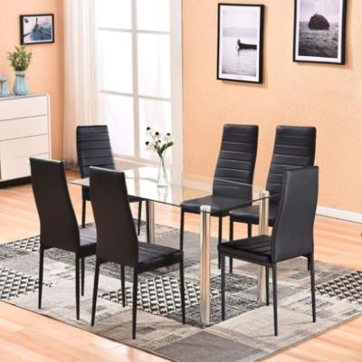 COMEDOR 6 SILLAS NEGRO (M.DT.170, S.DC-197)(3b)