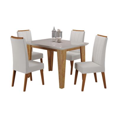 COMEDOR FLORATA MIEL C/4 SILLAS SAFIRA MARFIL