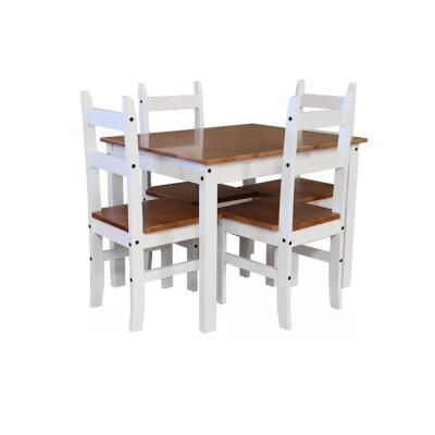 (E1649)COMEDOR LUCIA 4 SILLAS BL