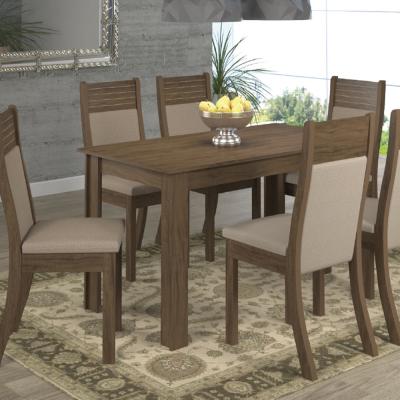 COMEDOR ROMA ( MESA VIOLETA-R C/6 SILLAS ROMA BEIGE (CASTANH