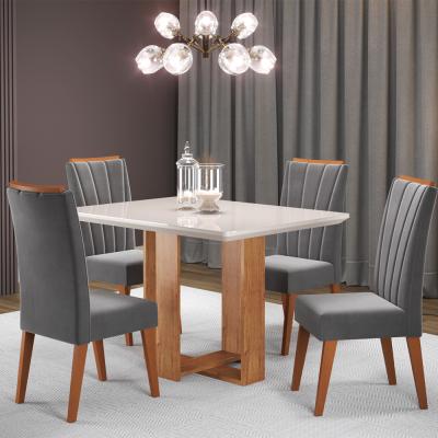 COMEDOR VICENZA MIEL C/4 SILLAS SAFIRA GRAFITE(5B)