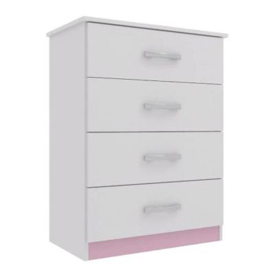 COMODA 4 CAJ. BL/ROSA