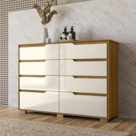 COMODA GEORGIA 8 CAJONES FREIJO/OFF WHITE (2B)