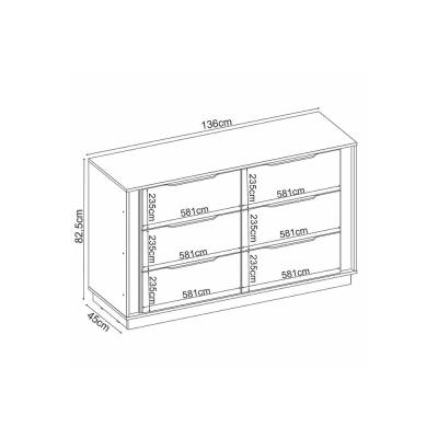 COMODA GIARDINO 6 CAJ. NOGUEIRA/NATURE