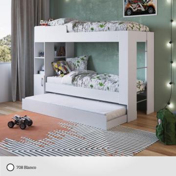 CUCHETA CON CAMA AUXILIAR (TRICAMA ) BLANCA-