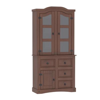 (E1549/1514)CRISTALERA 4 PUERTAS 2 CAJONES LINEA MEXICANA