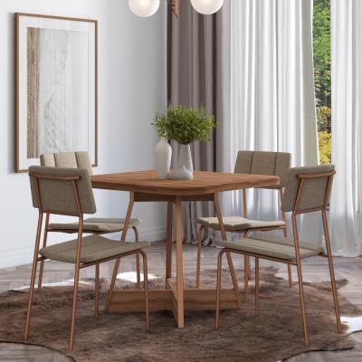 JGO. DE COMEDOR LOU 4 SILLAS (MESA 1593 NOG- SILLA