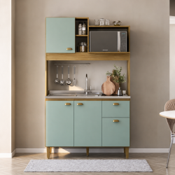 KIT DE COCINA AZALEIA MIEL/VERDE