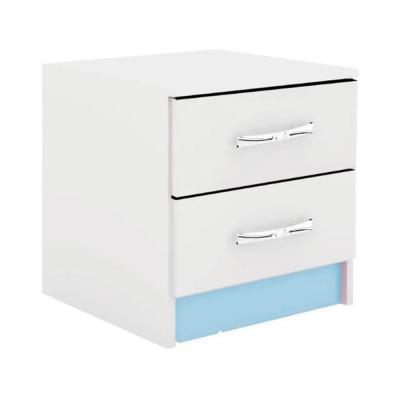 MESA DE LUZ 2 CAJONES BL/AZUL