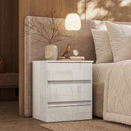 MESA DE LUZ FIT 2 CAJONES COLOR  BLANCO