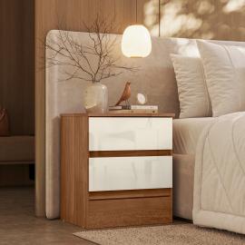 MESA DE LUZ FIT 2 CAJONES COLOR JEQUITIBA/OFF
