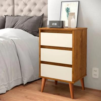 MESA DE LUZ RETRO WOOD 3 CAJ.FREIJO/OFF WHITE