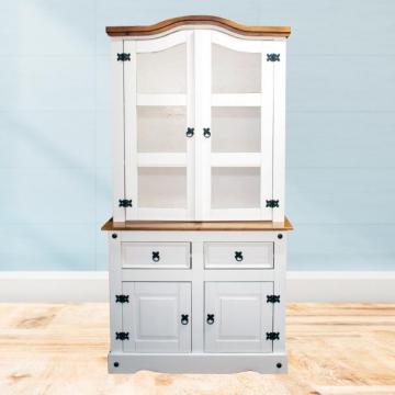 CS247-MODULAR C/CRISTALERA -2 P BLANCO/BARNIZ (2B)