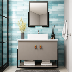 MUEBLE DE BAÑO ELITE 60 2 PTAS.  CIMENTO/CALACATA