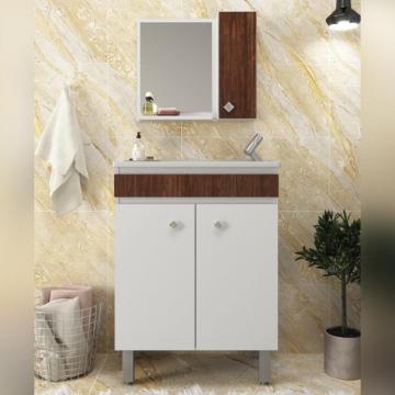 MUEBLE DE BAÑO  PALERMO 55  C/PATAS  BL/IMBUIA ( 3