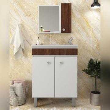 MUEBLE DE BAÑO  PALERMO 55  C/PATAS  BL/IMBUIA ( 3 BULT)