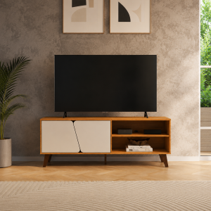 RACK MARK 2 PUERTAS CON ESPACIOS FREIJO/OFF WHITE