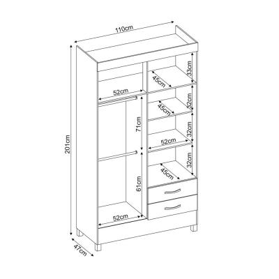 ROPERO ASTRO 4 PTAS.  EBANO TOUCH (1 BULTO)