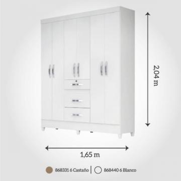 ROPERO ITATIBA 6 P 3 CAJ. BLANCO