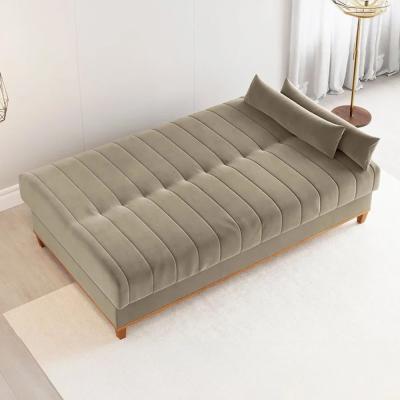 SOFA CAMA DUNA 2PL. (TERCIOPELO GRIS PEROLA)