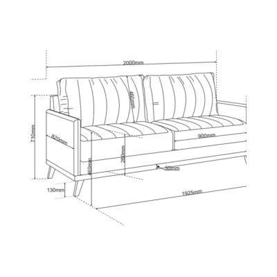 SOFA CONCEPT 3C LINHO/BRONZE