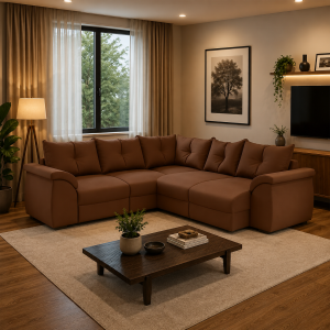 SOFA ESQUINERO RETRACTIL QATAR  MARRON