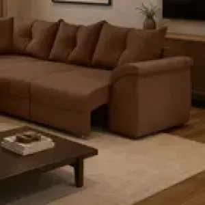 SOFA ESQUINERO RETRACTIL QATAR  MARRON